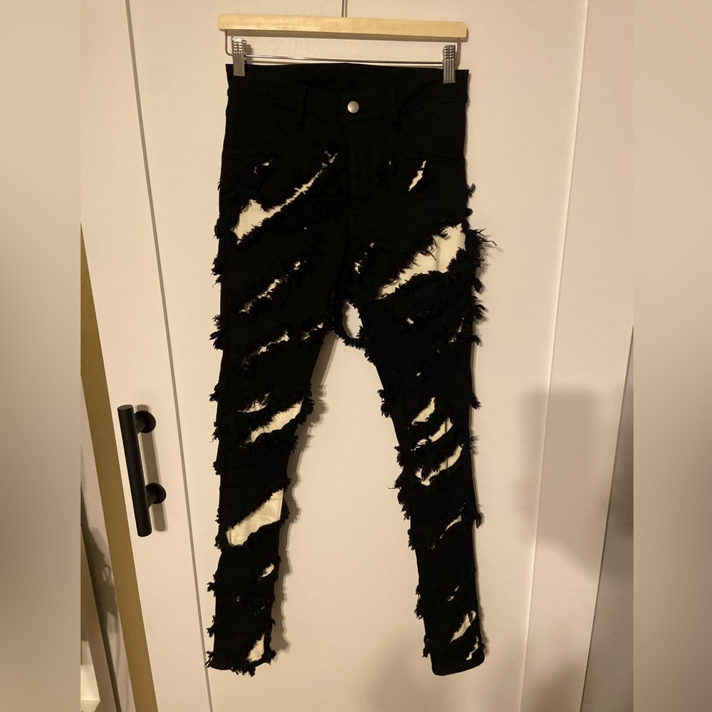Rick Owens FW21 Gethsemane Runway Tyrone Slashed jeans